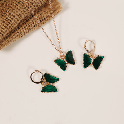 Kord Store Alloy Copper Green Jewellery Set(Pack of 3)