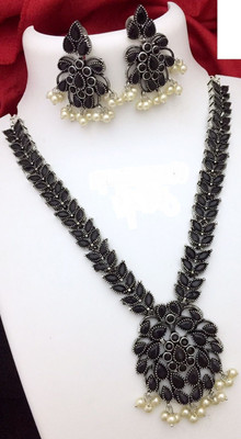 PBM CREATIONS Oxidised Silver Black, Silver Jewellery Set(Pack of 1)