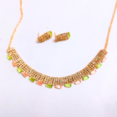 Ally Crafts Alloy Rose Gold Jewellery Set(Pack of 1)