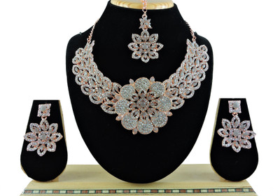 VATSALYA creation Alloy Gold-plated Grey Jewellery Set(Pack of 1)