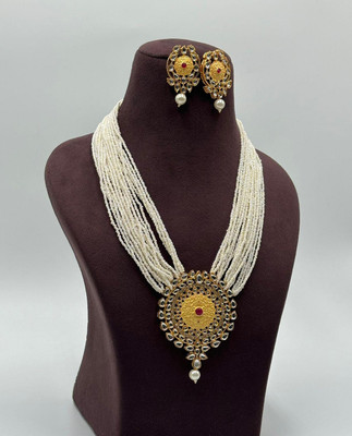 SHYAM Alloy Gold-plated White Jewellery Set(Pack of 1)