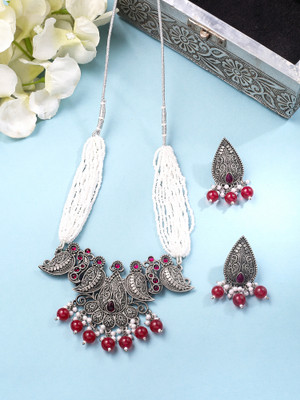 YELLOW CHIMES Metal Red Jewellery Set(Pack of 3)