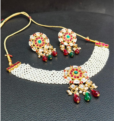 house of common Brass Red Jewellery Set(Pack of 1)