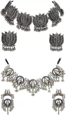 COSMO DUST JEWELLERY WITH DEVICE Oxidised Silver Silver Jewellery Set(Pack of 2)