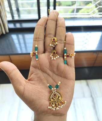 Shilpa Creation Alloy Blue, Gold Jewellery Set(Pack of 1)