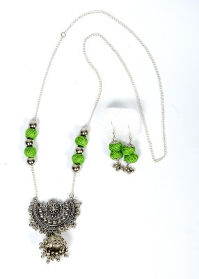 A S enterprize Oxidised Silver Green, Silver Jewellery Set(Pack of 1)