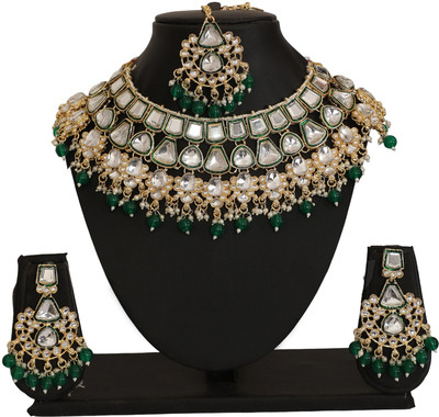 Sukhigold Alloy Gold-plated Green Jewellery Set(Pack of 1)
