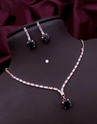 SHIVAY FASHION HUB Alloy Silver Rose Gold Jewellery Set(Pack of 1)