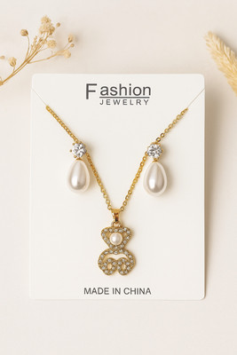 DIVINOOR Alloy Gold-plated Gold Jewellery Set(Pack of 1)