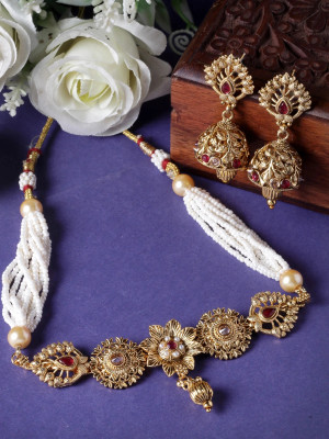 Sukkhi Copper Gold-plated Gold Jewellery Set(Pack of 3)