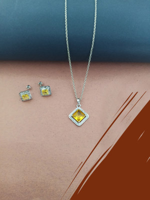 STYLISH FASHION HUB Alloy Silver Yellow, Silver Jewellery Set(Pack of 1)