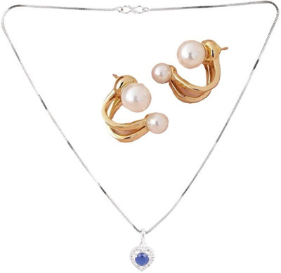 SRK Fashions Alloy Blue, Gold Jewellery Set(Pack of 1)