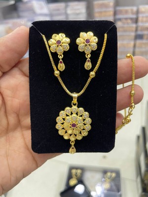 dearknot Alloy Gold-plated Gold Jewellery Set(Pack of 1)