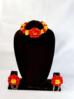 Sanskriti Creations Fabric Yellow Jewellery Set(Pack of 1)