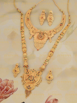 OmKrishiv Brass Gold-plated Gold Jewellery Set(Pack of 1)