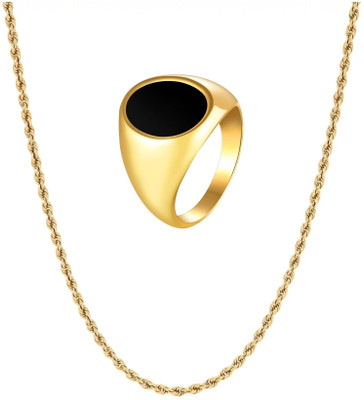 house of common Brass Gold-plated Black, Gold Jewellery Set(Pack of 2)