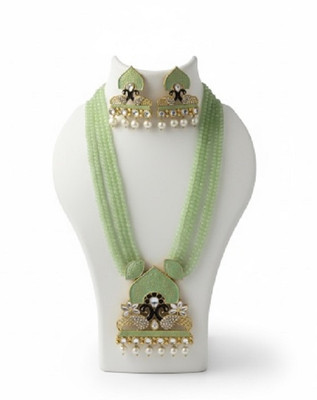 Zivaara Alloy Brass Green Jewellery Set(Pack of 1)