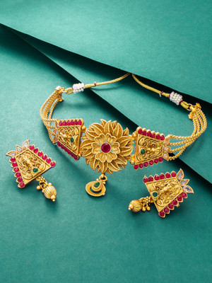 LUXOR Copper Gold-plated Gold, Pink Jewellery Set(Pack of 3)