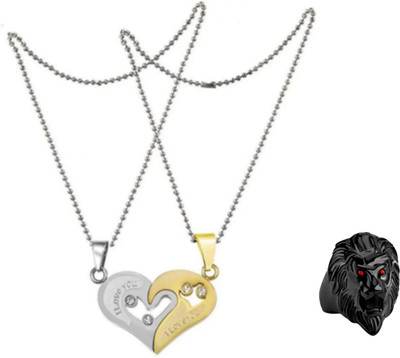 mattrachaya Brass, Alloy, Stainless Steel Gold-plated, Sterling Silver, Titanium Gold, Silver, Black Jewellery Set(Pack of 2)