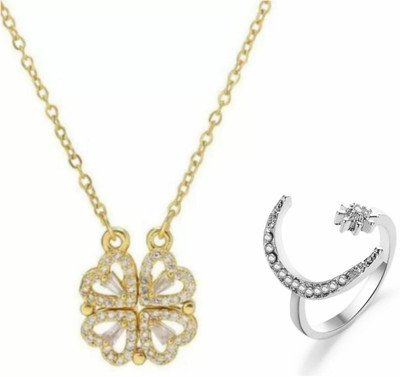 Vipunj Brass, Alloy, Stainless Steel Sterling Silver, Gold-plated, Silver Silver, Gold Jewellery Set(Pack of 2)