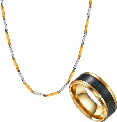 Fashion Frill Stainless Steel Gold-plated Gold Jewellery Set(Pack of 1)