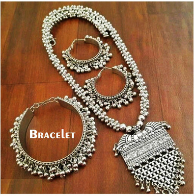 DEGHLAM Alloy Black Silver Silver Jewellery Set(Pack of 1)