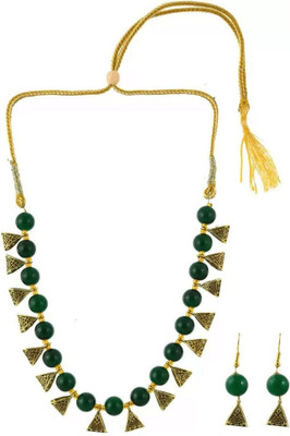 Anamya Collections Alloy Green Jewellery Set(Pack of 1)