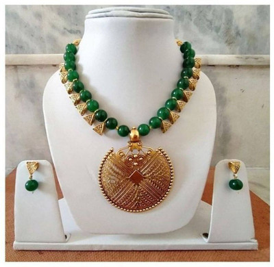 Anamya Collections Alloy Green Jewellery Set(Pack of 1)