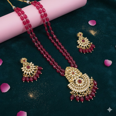 gaju Alloy Gold-plated Red Jewellery Set(Pack of 1)