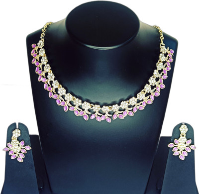 ORAVIA Alloy Gold-plated Purple Jewellery Set(Pack of 1)