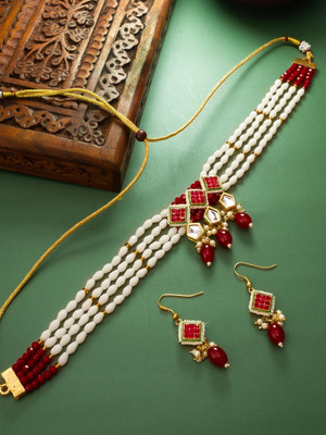 AADITA Alloy Gold-plated Multicolor Jewellery Set(Pack of 3)