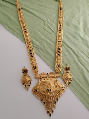 DELOCRAFT Brass, Alloy Gold-plated Gold, Black Jewellery Set(Pack of 1)