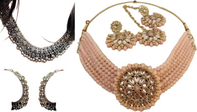 JMBW INTERNATIONAL Alloy White, Pink, Orange Jewellery Set(Pack of 2)