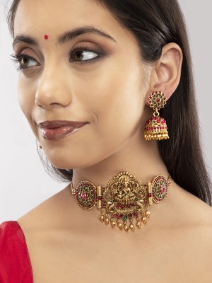 Priyaasi Brass Gold-plated Gold Jewellery Set(Pack of 3)