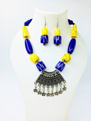 MITRA CREATION Plastic, Alloy Purple, Yellow, Silver Jewellery Set(Pack of 1)