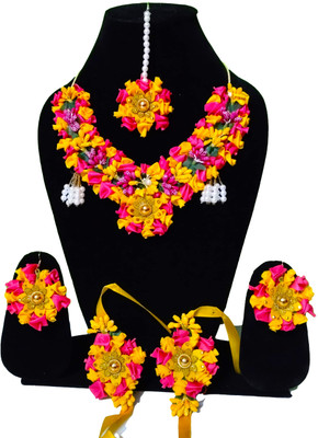 SREEKANT CREATION Plastic Pink, Yellow Jewellery Set(Pack of 6)