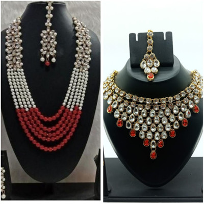 CATALYST Alloy Gold-plated Red, White Jewellery Set(Pack of 1)