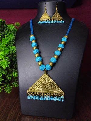 SARKAR JEWELERY Alloy Sterling Silver Blue Jewellery Set(Pack of 1)