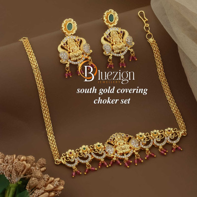 VARNIJEWELLS Brass Gold-plated Multicolor Jewellery Set(Pack of 1)