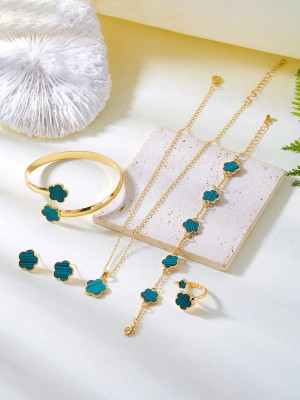 MARMORIS ECOM Alloy Green Jewellery Set(Pack of 5)