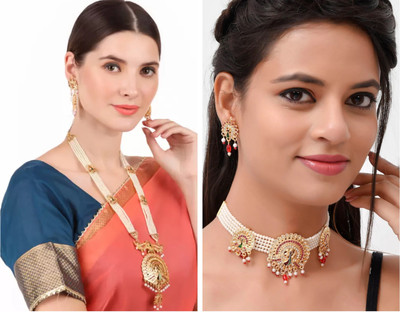 Rhosyn Brass, Alloy Gold-plated Multicolor Jewellery Set(Pack of 2)