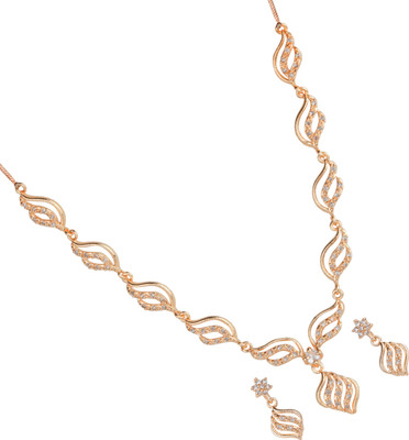 M Creation Alloy Gold-plated Rose Gold Jewellery Set(Pack of 2)