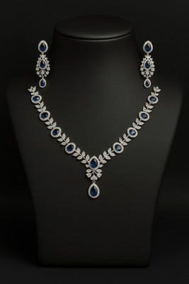KHUSNISH Alloy Blue Jewellery Set(Pack of 1)