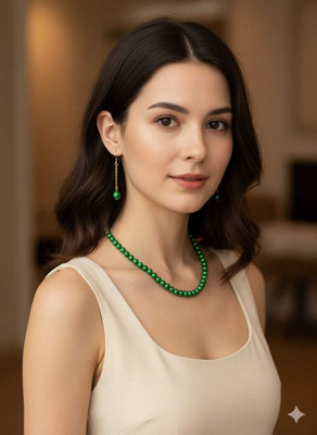 Mohini enterprises Mother of Pearl Gold-plated Green Jewellery Set(Pack of 1)