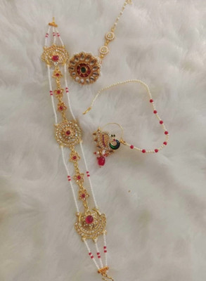 Dado sutho Alloy Gold-plated Pink Jewellery Set(Pack of 3)