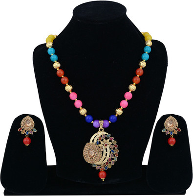 Darsha Collections Mother of Pearl, Alloy Gold-plated Multicolor Jewellery Set(Pack of 1)