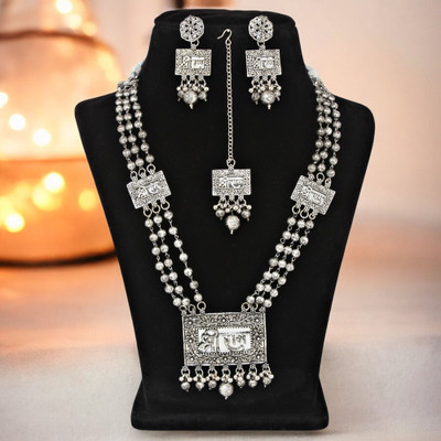 Lucky Jewellery Alloy Silver Jewellery Set(Pack of 4)