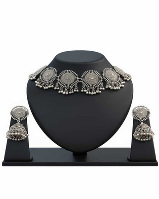 Mystory Brass Silver Jewellery Set(Pack of 1)