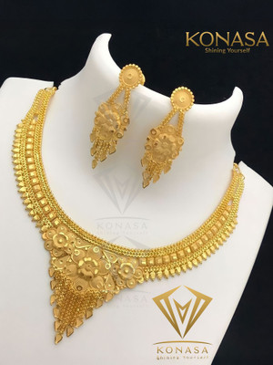 KONASA Brass, Alloy Brass Gold Jewellery Set(Pack of 1)