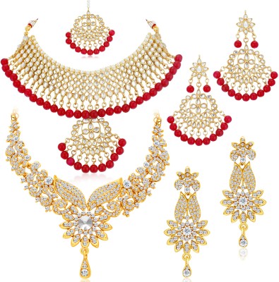 Sukkhi Alloy Gold-plated Multicolor Jewellery Set(Pack of 7)